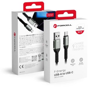 Kabel USB ForCell USB-A - USB-C 3 m Czarny 2
