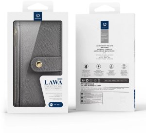 Etui skórzane do iPhone 16e Dux Ducis Lawa z portfelem MagSafe szare 7