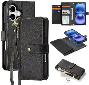 Etui ochronne do iPhone 16 Dux Ducis Lawa MagSafe + portfel  czarne 1