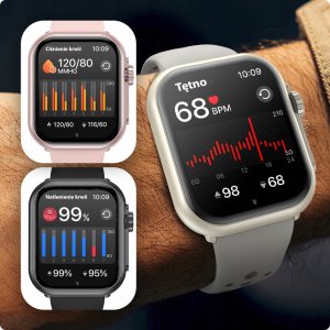 Smartwatch Damski Zegarek Menu PL Rozmowy Powiadomienia Cykl Dla Kobiety 12