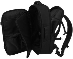 Czarny plecak podróżny z komorą próżniową i portem USB - Peterson NoSize 12