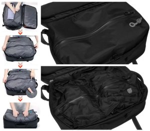 Czarny plecak podróżny z komorą próżniową i portem USB - Peterson NoSize 13