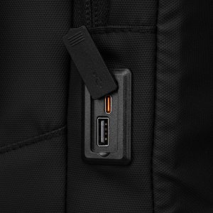 Czarny plecak podróżny z komorą próżniową i portem USB - Peterson NoSize 23