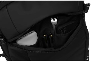 Czarny plecak podróżny z komorą próżniową i portem USB - Peterson NoSize 26