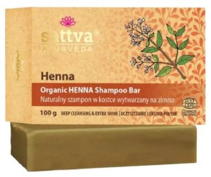 SATTVA_Organiczny szampon w kostce z henną do włosów 100g 1