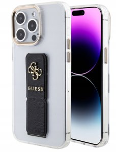 Guess Pu Grip Stand 4G Metal Logo Case For Iphone 15 Pro Czarne 2