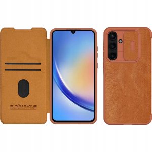 Nillkin Qin Book Pro Case For Samsung Galaxy A55 5G Brązowe 1