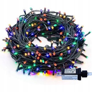 Lampki CHOINKOWE Zewnetrzne Wewnętrzne 100 LED 10M KOLOROWE DEKORACYJNE 1