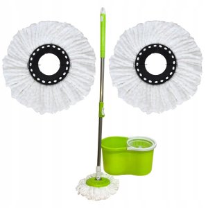 MAGICZNY MOP Obrotowy + 2 WKŁADY WIADRO WYCISKACZ 1