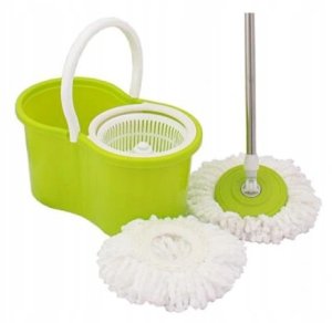 MAGICZNY MOP Obrotowy + 2 WKŁADY WIADRO WYCISKACZ 10