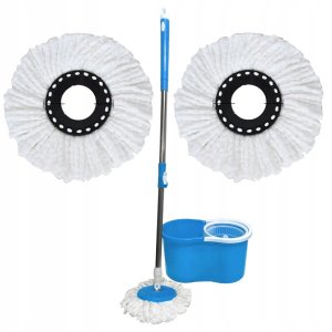 MAGICZNY MOP Obrotowy +2 WKŁADY WIADRO WYCISKACZ 1
