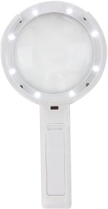 Lupa SZKŁO POWIĘKSZAJĄCE 8x LED Stojak ZASILANIE USB/Baterie 11x LAMPKA 5