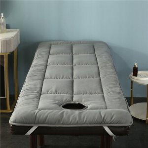 ITIMPORT Mata na ŁÓŻKO STÓŁ do MASAŻU PODUSZKA MATERAC Mata 60x190cm z OTWOREM Szara 2