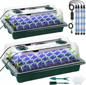 MINI SZKLARNIA LED Lampki Szklarnia USB Regulowana Wentylacja ROZSADA 160x 1