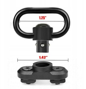 Montaż ZAWIESZENIA do SZYNY M-LOK QD Uchwyt OBROTOWY ADAPTER AR15 + KLUCZ 2