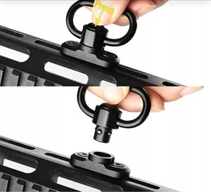Montaż ZAWIESZENIA do SZYNY M-LOK QD Uchwyt OBROTOWY ADAPTER AR15 + KLUCZ 6
