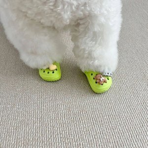 Buty KLAPKI Antypoślizgowe dla ZWIERZĄT PSÓW KOTÓW CHODAKI 1 PARA ZIELONE 10