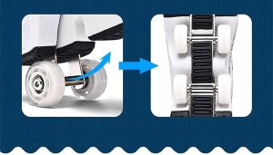 BUTOROLKI BUTY ROLKI Z KÓŁKAMI ROLKAMI PODŚWIETLANE 7-LED UNISEX BIAŁE r.39 9