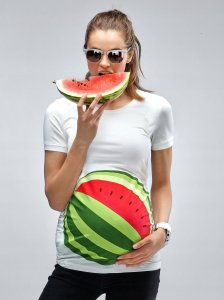 BLUZKA Koszulka Ciążowa ARBUZ rozmiar XL dla Mamy 1