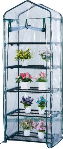 Mini SZKLARNIA OGRODOWA Balkonowa 5 -POZIOMÓW XL PIONOWA FOLIAK 69x49x187cm 1