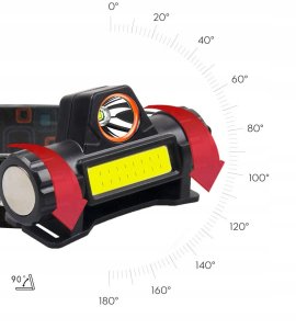 CZOŁÓWKA LED Magnes USB Akumulator MOCNA XPE COB 10