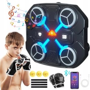 Tarcza Bokserska Muzyczna Trenażer Bokserski Bluetooth Dla Dzieci Rękawice 1
