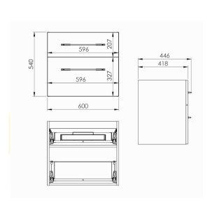 AQ.401-164343 / AQUAFORM / MADRID / SZAFKA PODUMYWALKOWA WISZĄCA 2S 60X41,8X54 WHITE HG PDW / 2