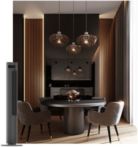 Climative Pure Air Plasma wentylator kolumnowy z jonizacją plazmową 450m3h silnik DC 30W 12 prędkości cichy 32dB oscylacja 90 stopni do domu i biura 15