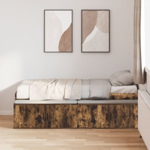 vidaXL Łóżko z miejscem do przechowywania Wędzony dąb 80x200 cm 4