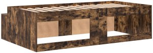 vidaXL Łóżko z miejscem do przechowywania Wędzony dąb 80x200 cm 8
