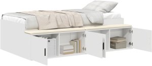 vidaXL Biała rama łóżka 75x190 cm 2