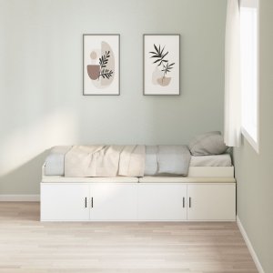 vidaXL Biała rama łóżka 75x190 cm 4
