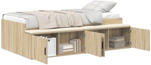 vidaXL Łóżko z pojemnikiem Sonoma Oak 75x190 cm 2
