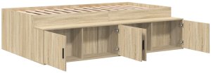 vidaXL Łóżko z pojemnikiem Sonoma Oak 75x190 cm 5