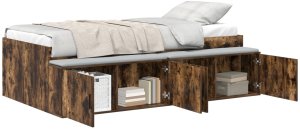 vidaXL Stelaż łóżka Dąb wędzony 75x190 cm 2