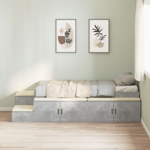 vidaXL Stelaż łóżka w kolorze betonu szarego 90x200 cm 1
