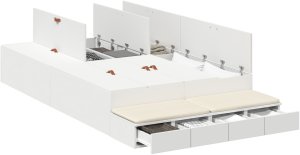vidaXL Rama łóżka do przechowywania Biała 2