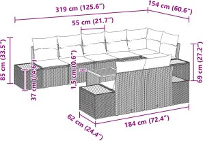 vidaXL Zestaw 9 częściowy sof ogrodowych z poduszkami Czarny Polirattan Akacja 9