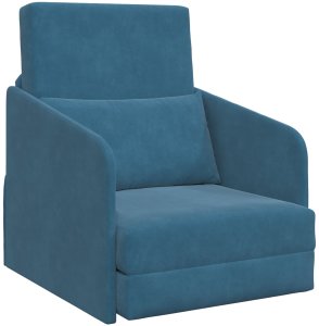 vidaXL Sofa łóżko 2 w 1 Niebieska 65x80x83 cm Welur 2