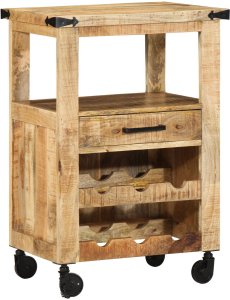 vidaXL Wózek kuchenny 55x40x80 cm z litego drewna mango 1