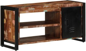 vidaXL Ławka do butów Wielokolorowa 100x40x50 cm z litego drewna z odzysku 1