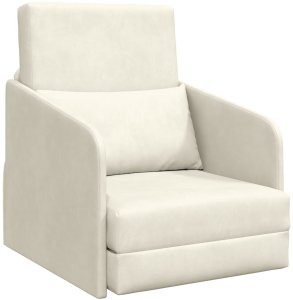 vidaXL Sofa łóżko 2-w-1 Kremowa 65x80x83 cm aksamitu 2