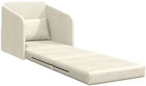 vidaXL Sofa łóżko 2-w-1 Kremowa 65x80x83 cm aksamitu 4