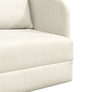 vidaXL Sofa łóżko 2-w-1 Kremowa 65x80x83 cm aksamitu 9
