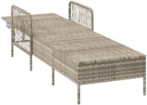 vidaXL Leżak Jasnoszary PE Rattan 157 x 55 x 92 cm Składany 5