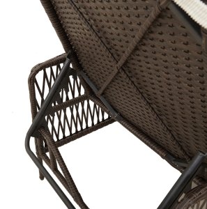 vidaXL Leżak Brązowo-kremowy Rattan PE 157 x 55 x 92 cm Składany 10