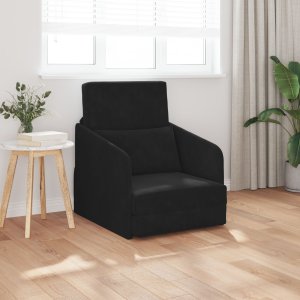 vidaXL Sofa łóżko  2 w 1 Czarna 65x80x83 cm Velvet 1