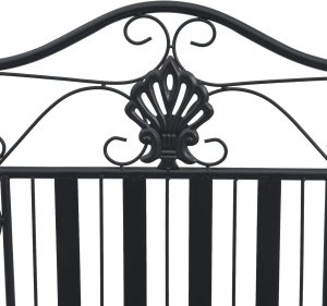 vidaXL Ławka metalowa Czarna Metal Standardowa Wstawki dekoracyjne 8