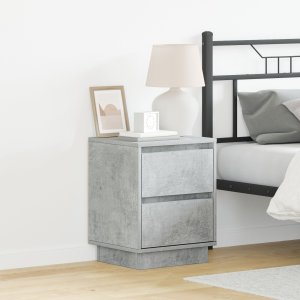 vidaXL Szafki nocne  z taśmami LED 2 szt. Szary beton 39x34.5x50 cm 1