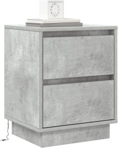 vidaXL Szafki nocne z taśmami LED 2 szt. Szary beton 39x34.5x50 cm 3